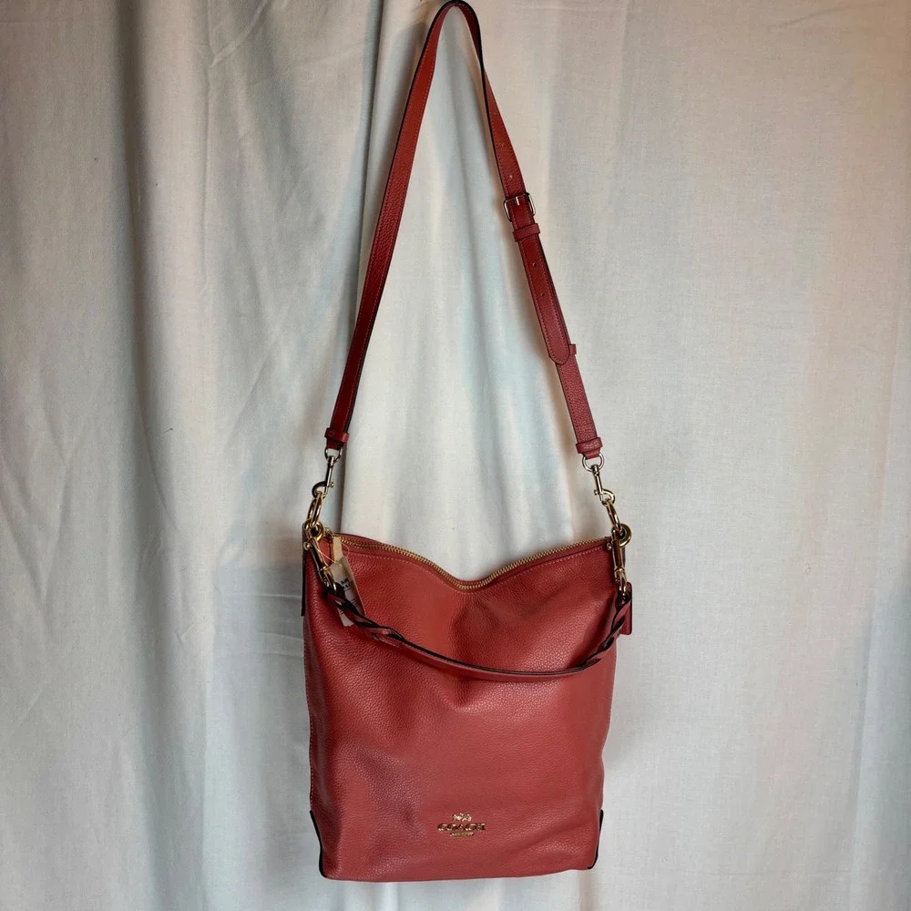 Coach‎ Abby Duffle Rose Petal Pink Pebbled Leather Shoulder Bag F31507 NEW